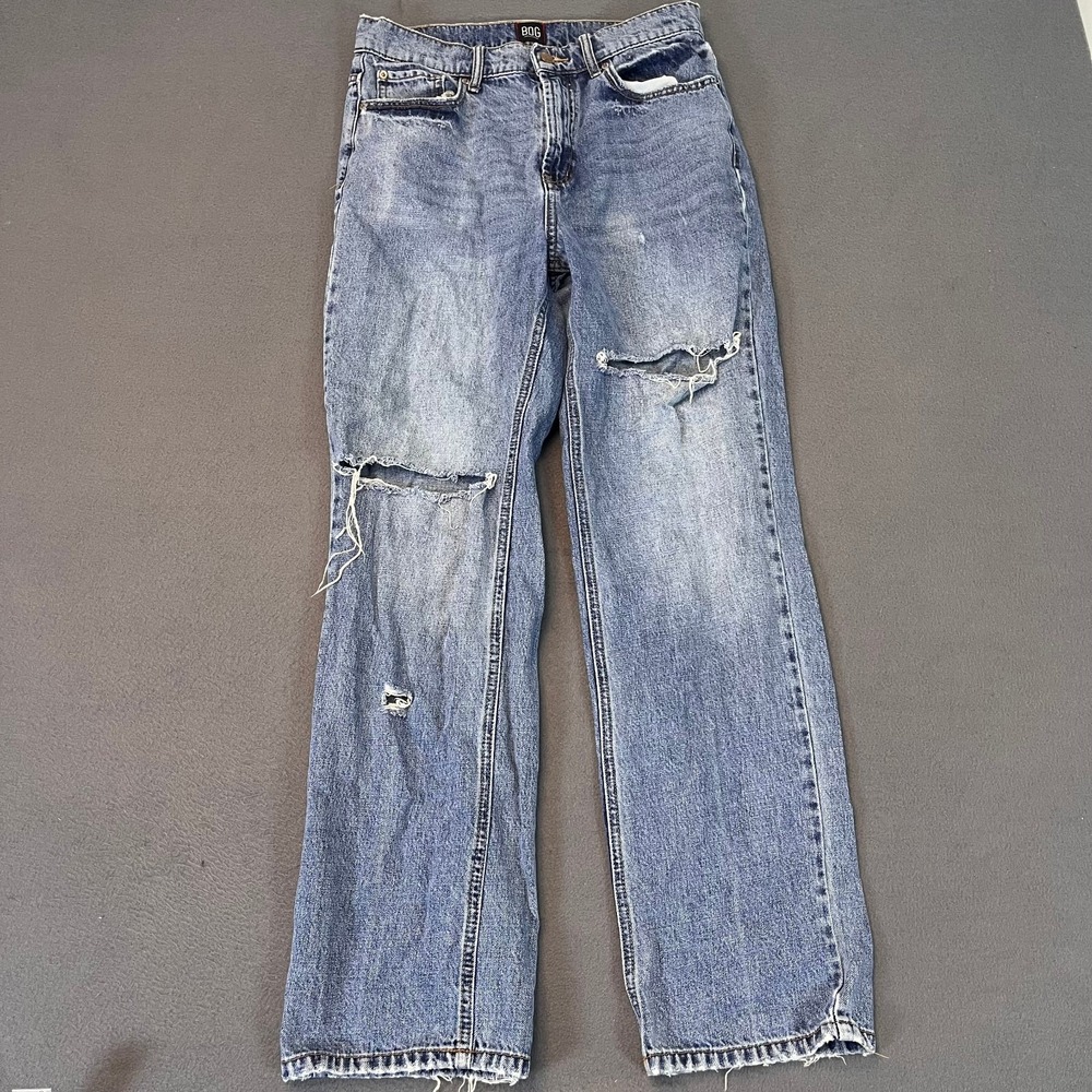 BDG Urban Outfitters Loose Fit Straight Leg Jeans Womens 28 High Rise Distressed